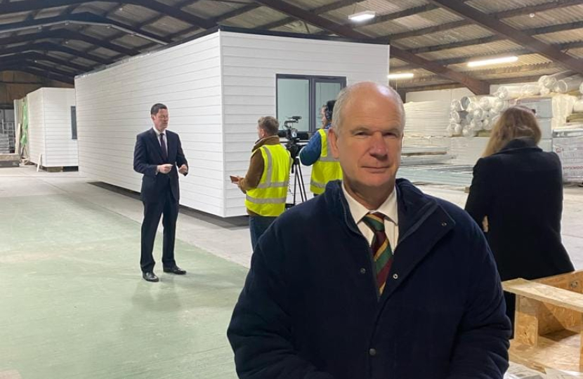 Mark on site where the eco-homes are being built