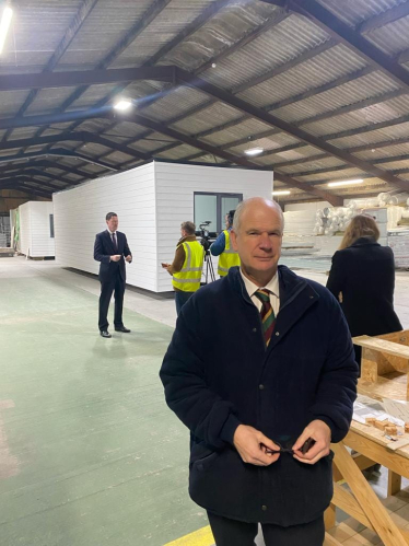 Mark on site where the eco-homes are being built